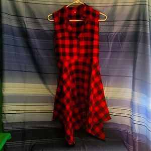 Red and black  plaid dress